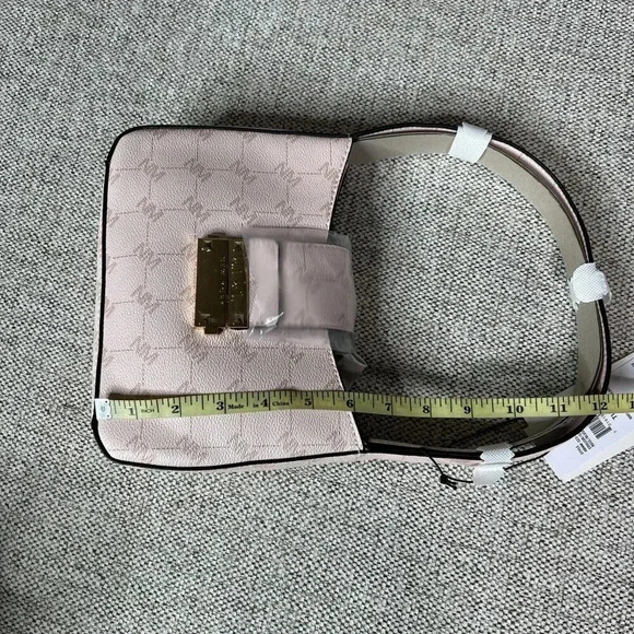 Nicole Miller Small Bag Pink Logo All Over Short Shoulder Strap New - Picture 12 of 14